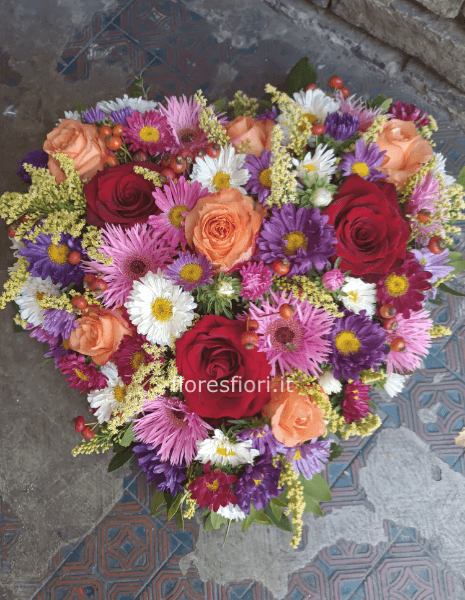 cuore funebre fiori misti