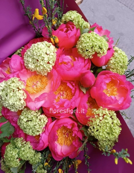 Bouquet PEONIE Corallo